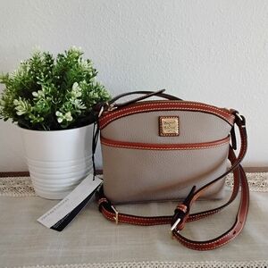 Dooney & Bourke Tan and Brown Crossbody Bag